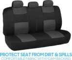 BDK PolyPro Car Seat Covers Full Set in Charcoal on Black – Front and Rear Split Bench for Cars, Easy to Install Cover Set, Accessories Auto Trucks Van SUV - Image 7