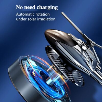 Solar Car Air Freshener, Helicopter Solar Energy Rotating Aromatherapy Aroma Diffuser Long Lasting Fragrance Perfume Car Accessories Cars Interior Decoration Ornament (Silver/Red/Black) - Image 6