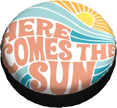 Here Comes The Sun Spare Tire Covers Wheel Protector for Truck, SUV, Trailer, Camping, Rv Tire Covers 14 Inch - Image 3