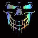 HungMieh 3D Skull Stickers and Decals for Car Windows, Doors, and Trucks - Laser Bumper Stickers for Car Styling and Decor - Holographic Silver, 6.97" - Image 3