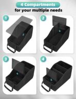 YOHOOLYO Car Seat Organizer Backseat Car Organizer with 4 Compartments, 4 Cup Holders and 7 Mesh Pockets for Front and Rear Seat, Black - Image 5