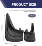 2 PCS Car Mud Flaps, Tire Rear Enhanced Splash-protection Trim Kit, Waterproof Tight Fit Fender Protector for All Weathers, Universal Modification Accessory for Cars SUVs Trucks (Black) - Image 2