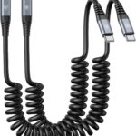 KIYODA USB Type C to Lightning Cable 3FT 2Pack, Coiled iPhone Charger Fast Charging for Car Short USBC Lightning iPhone Cord for iPhone14/13/12/11 Pro Max/iPad/CarPlay