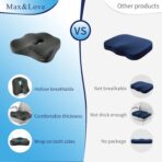 Memory Foam Seat Chair Cushion for Relieves Back Sciatica Pain Tailbone Pain Coccyx Degenerating Disc Orthopedic Osteoarthritis Prostate Cushion Low Back Pain Cushion Hip Shaping (Dark Gray) - Image 5