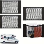 Car Back Seat Mesh Organizer Elastic Storage Net, Universal Trunk Pocket with Stretch Design for Travel and Sports Gear, Black, 30cm