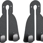 Headrest Hooks for Car, Twinhook Leather Car Headrest Hangers, Car Seat Hooks for Handbag Purse Coat Bags (Black*2)
