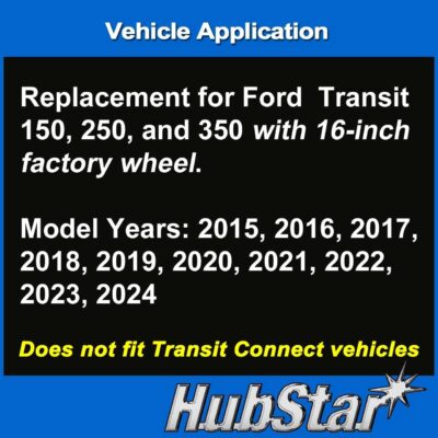 Hubcap Replacement for Ford Transit 150, 250, and 350: 2015-2024, 16-inch Wheel Cover (Silver, 1 Piece) - Image 5