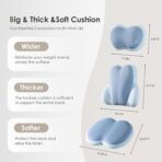FLORICH 3 PCS Seat Cushion for Carseat Lumbar Support Pillow Car Neck Headrest Pillows Ultrathick Memory Foam Seat Pads Pressure Relief Back Cushion for Office Chair(Blue) - Image 9