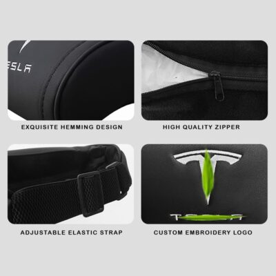Car Headrest Neck Pillow Support Ergonomic, with Valve Stem Covers Accessory for Driving Seat Fatigue Relief Compatible with Model S X 3 Y & Cybertruck - 1 Piece - Image 6