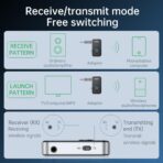 Premium Pro Bluetooth 5.3 Transmitter Receiver,2-in-1 Wireless Transmitter for TV/Headphones,Gym,Bluetooth Receiver for Car/Home Stereo - Image 3