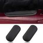 2PCS Car Elbow Pads, Memory Foam Car Center Console Cushion Pad for Knee Leg Elbow, Soft Leather Car Door Armrest Pad for Comfortable Support, Universal Arm Rest Pillow for Most Vehicles (Black)