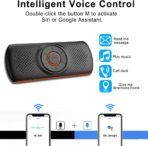 Skybess Bluetooth Car Speaker for Cellphone, Portable Bluetooth 5.3 Handsfree Speakerphone Wireless Music Player Car Kit with Visor Clip, Supports Siri & Google Assistant | TF Card Play - Image 2