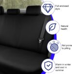 BESULEN Car Back Seat Cover, Dustproof Elastic Cloth Vehicle Rear Seat Bench Protector for Pets Kids, Waterproof Stretch Automobile Interior Accessories, Universal for Sedan Truck SUV (Black) - Image 2