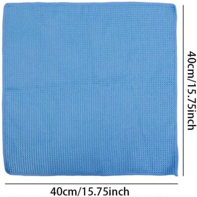 Car Cleaning Cloth 1Pcs Microfiber Wax Polishing Glass Wash Towel Soft Water Absorbent Window Clean Wipe(Blue) - Image 2