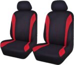 Flying Banner Car Seat Covers Front Seats and Rear Bench Mesh Fabric Rear Bench Split Polyester Cover Easy Installation SUV CAR Woman Lady Femal (Front Set, Black Red)