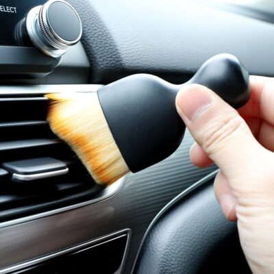 Car Detailing Brush, Soft Bristle Cleaning Brush, Scratch-Free Auto Duster Tool for Dashboard, Air Vents, Leather & Interior Cleaning (Black&Brown) - Image 3
