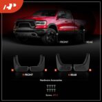 A-Premium Set of 4PCS Mud Flaps Splash Guards Mudguards Mudflaps Compatible with Genesis GV80 2021 2022 2023 2024 2025, SUV, Front & Rear Driver and Passenger Side - Image 2