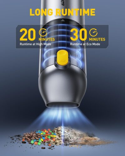 AUXITO Car Vacuum Cleaner - Portable Handheld Vacuum Cleaner 14000Pa Suction Power, Blow & Suction 2 in 1 Mini Vacuum Cleaner Hand Held Vacuum for Car, Home, Pet, Office, Gifts for Men (Silver) - Image 5