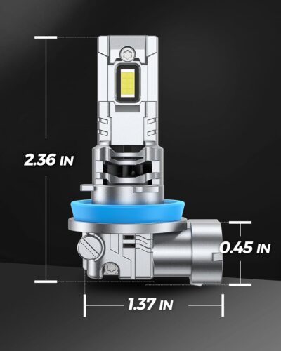 Marsauto H11/H8/H9 9005/HB3 Powersports Bulbs, H11 9005 Fog Bulbs with 5 mins Plug and Play, Turbo Fan, 50000 Hours Lifespan, No Polarity, Fog Light, Pack of 4 - Image 8