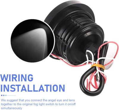 2 PCS Car Angel Eye LED Fog Light, Super Bright Len Spotlight with 3" COB Aperture, Waterproof Anti-vibration Fish Eye Bulb Assembly, Universal Modified Daytime Running Light for Cars (White) - Image 6