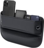 Premium Leather Car Seat Gap Filler Organizer (0.2”-1.2" Gaps), Clever Gifts for Car SUV Truck Owners (Black, 1 Pack)