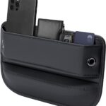 Premium Leather Car Seat Gap Filler Organizer (0.2”-1.2" Gaps), Clever Gifts for Car SUV Truck Owners (Black, 1 Pack)