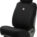 Carhartt Universal Nylon Duck Canvas Fitted Bucket Seat Cover, Durable Seat Protection with Rain Defender, Single, Black