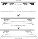Amazon Basics Cross Rail Roof Rack, 52 inches, Fits up to 46" Spans between Raised Side Rails with Gap, Pack of 2, Black/Silver - Image 2
