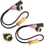 Huli 2Pcs H11/H8/H9 LED Load Resistor Kit 50W Headlight Bulb Relay Harness Adapter Anti Flicker Harness Resistor Kit for LED Lights,Fog Lights,Headlights(H11/H8/H9)