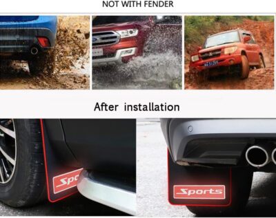 4 Pcs Reflective Soft Rubber Splash Guards - Universal Vehicle Mud Flaps - Sports Car Safety Warning - Image 5