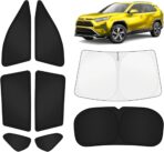 KUST Car Window Shades for Toyota RAV4 2019-2025 Windshield Sun Shade Side Window Cover UV Block Privacy Protection Rav 4 Accessories for Camping Blackout Rear Back Full Set 8PCS