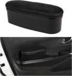 Car Armrest Support Cover, Left Side Door Armrest Cushion Pad Extender with Storage Box, Anti-Slip & Waterproof Leather Driver Left Arm Rest Storage Cover, Car Accessories (Black, Style 1)