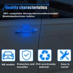 8PCS Reflective Car Door Handle Protector Sticker, Carbon Fiber Auto Door Handle Cup Paint Guard Protective Film, Anti-Scratches Car Door Handle Bowl Sticker, Self-Adhesive & Non-Marking (Blue) - Image 4