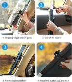 Retractable Windshield Sun Shade for Car, Cordless Cellular Sun Visor Protector Blocks 99% UV Rays to Keep The Vehicle Cool, Honeycomb Sunshade Fits Various Models with 3 Suction Cups (63CM/25IN) - Image 5