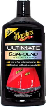 Meguiar’s Ultimate Compound, Pro-Grade Car Scratch Remover for Paint Correction, Removes Swirls and Defects While Restoring Gloss and Shine, Christmas Gifts for Car Guys, 15.2 Oz