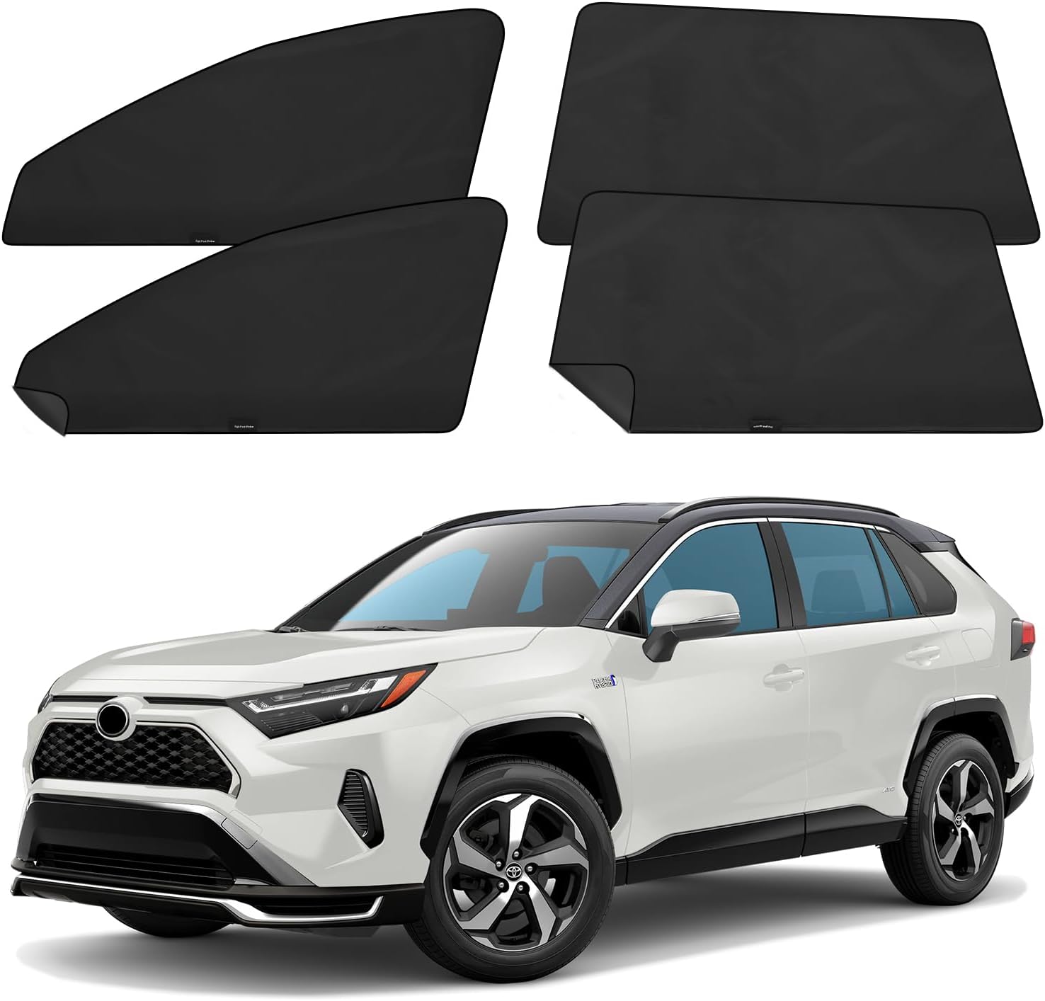 61xzi5m8tkL._AC_SL1500_.jpg ZATOOTO Car Window Shades for Toyota RAV4 2019-2024, 4 Pcs Magnetic Car Window Covers - 100% Block Light Privacy Curtains, Side Window Sun Shade for Baby Breastfeeding, Sleeping, Camping - Image 1