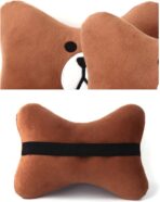 CHERISH Car Neck Pillow - 2 Pack Cute Bear Headrest Support Cushion, Soft & Comfortable Car Seat Accessory, Universal Travel Headrest for Car & Home Use (Brown) - Image 5