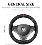Car Steering Wheel Cover, Steering Wheel Accessories, 15 Inch Microfiber Leather Carbon Fiber Soft Anti-Slip Breathable, Car Accessories Elastic Non-Slip Cover for Most Vehicles (Black) - Image 2