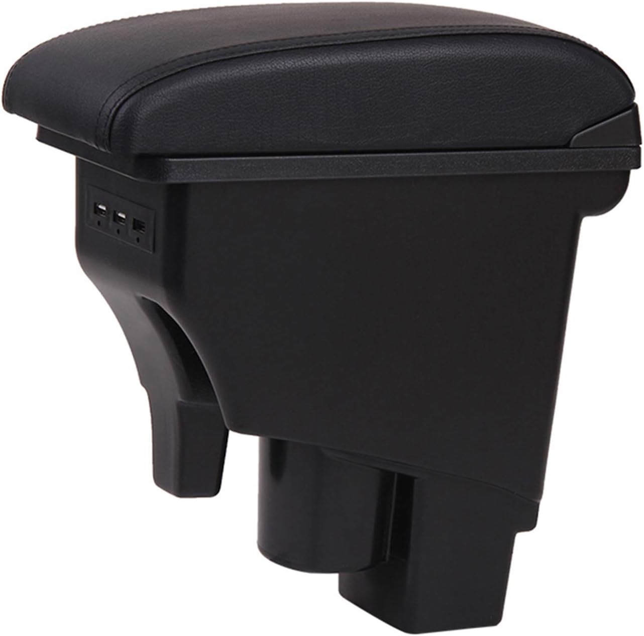 61y3gRoPemL._AC_SL1500_.jpg YJYWZH Armrest Box for Honda Fit Jazz 2002-2008 Car Arm Rest Seat Center Storage Box Consoles Double Layer with 3 USB Ports (Black with Black Thread) - Image 1