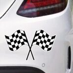 2pc Racing-Themed Vinyl Checkered Flag Car Decal Stickers, 5.91''x3.54''- Waterproof & Weatherproof Decals, for Car Windows, Bumpers, Eexterior Decorative Accessories | CZ33 - Image 4