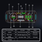 GPS Speedometer HUD Display for Car, F6 Car Intelligent 6.8" IPS LCD Screen with MPH/KM/H, Auto Brightness, Speed Alarm, Compass & Fatigue Reminder, Plug & Play Dashboard Display - Image 4