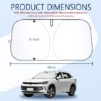 300T Thickened Sunshade for Car Windshield,Windshield Sun Shade for Blocking 99% Sunlight & Heat,Summer Car Essentials Sun Cover for Car Windshield Fits,Truck,SUV (XL: 59x31.5 inch) - Image 2