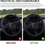 Car Steering Wheel Cover, Steering Wheel Accessories, 15 Inch Microfiber Leather Carbon Fiber Soft Anti-Slip Breathable, Car Accessories Elastic Non-Slip Cover for Most Vehicles (Black) - Image 5