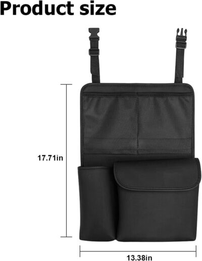 HZEL Car Trunk Organizer, Detachable Vehicle Backseat Storage Bag with 4 Compartments, Large Capacity Back Seat Organization Hanger with Lids, Space Saving Universal Automotive Accessories - Image 2