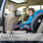 Seat Back Protector + Large Capacity Pocket Storage Organizer,Preventing The Impact of Children Stepping on The Seat Backrest (Style A-Black) - Image 3