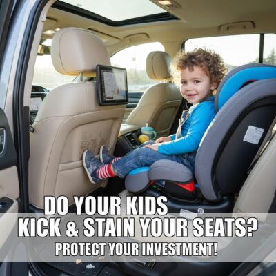 Seat Back Protector + Large Capacity Pocket Storage Organizer,Preventing The Impact of Children Stepping on The Seat Backrest (Style A-Black) - Image 3