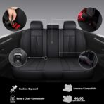 NS YOLO Universal Fit Full Coverage Leather Car Seat Covers for Cars,SUVs and Pick-up Trucks, Car Seat Protector,Automotive Seat Covers Full Set,Car Seat Cushion,Black Seat Cover for 5 Seats - Image 5