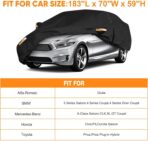 NEVERLAND Sedan Car Cover Waterproof Heavy Duty All Weather Protection Snow Anti-UV Windproof Outdoor Full Car Cover Fit for Automobiles BMW/Mercedes-Benz/Honda（for Car Size:183''L x 70''W x 59''H） - Image 2