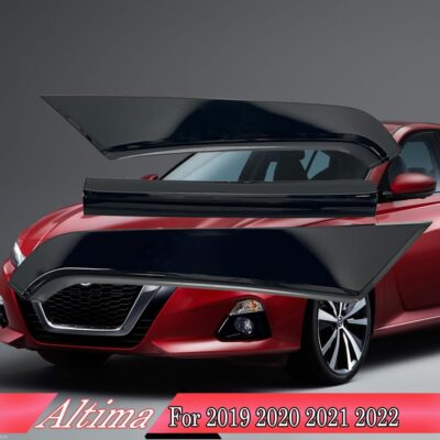 Front Grill Cover Trim,MUXEE For Nissan Altima 2019 2020 2021 2022，3PCS Grille Chrome Delete Vinyl Overlay Trim Accessories -Bright Black - Image 2