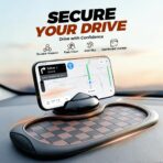 Mobile Phone Bracket Anti-Slip Mat, Multifunction Car Dashboard Mat with Temporary Parking Number, Large Universal Fit Anti-Slip Mat for Phones, Sunglasses and Keys Gadget (Black-Gray) - Image 2